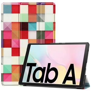 Lunso  Samsung Galaxy Tab A 10.5 inch - 3-Vouw sleepcover hoes - Blokken