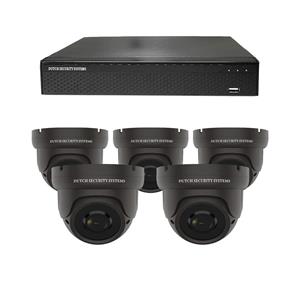 Dutch Security Systems Camerabeveiliging 2K QHD - Sony 5MP - Set 5x Dome - Zwart - Buiten&Binnen - Met Nachtzicht - Incl. Recorder&App