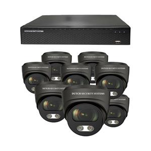 Dutch Security Systems Draadloze Beveiligingscamera 4K Ultra HD - Sony 8MP - Set 8x Dome - Zwart - Buiten&Binnen - Met Nachtzicht - Incl. Recorder&App