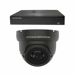 Dutch Security Systems Draadloze Camerabeveiliging - Sony 5MP - 2K QHD - Set 1x Dome - Zwart - Binnen&Buiten - Met Nachtzicht - Incl. Recorder&App