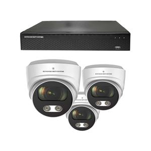 Dutch Security Systems Beveiligingscamera 4K Ultra HD - Sony 8MP - Set 3x Dome - Wit - Buiten&Binnen - Met Nachtzicht - Incl. Recorder&App