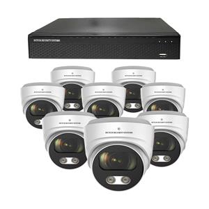 Dutch Security Systems Beveiligingscamera 4K Ultra HD - Sony 8MP - Set 8x Dome - Wit - Buiten&Binnen - Met Nachtzicht - Incl. Recorder&App