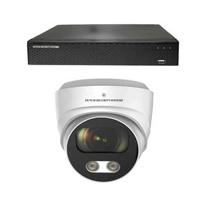 Dutch Security Systems Camerabeveiliging 2K QHD - Sony 5MP - Set 1x Audio Dome - Wit - Buiten&Binnen - Met Nachtzicht - Incl. Recorder&App