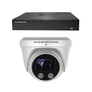 Dutch Security Systems Beveiligingscamera Set - 1x PRO Dome Camera - QHD 2K - Sony 5MP - Wit - Buiten&Binnen - Met Nachtzicht - Incl. Recorder&App