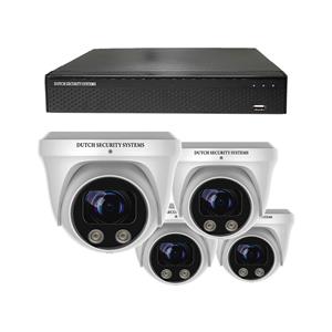 Dutch Security Systems Beveiligingscamera Set - 4x PRO Dome Camera - QHD 2K - Sony 5MP - Wit - Buiten&Binnen - Met Nachtzicht - Incl. Recorder&App