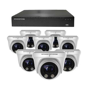 Dutch Security Systems Beveiligingscamera Set - 8x PRO Dome Camera - QHD 2K - Sony 5MP - Wit - Buiten&Binnen - Met Nachtzicht - Incl. Recorder&App