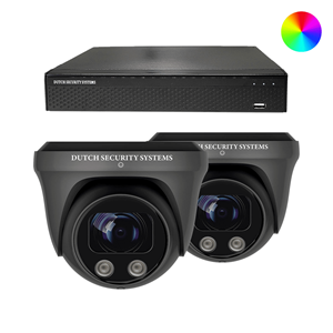 Dutch Security Systems Beveiligingscamera Full Color 4K Ultra HD - Sony 8MP - Set 2x Dome - Zwart - Buiten&Binnen - Met Nachtzicht In Kleur - Incl. Recorder&App