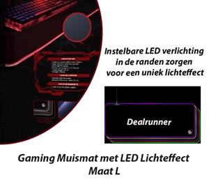 Dealrunner Gaming Muismat met LED Lichteffect Maat L