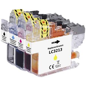 Renkforce Inkt combipack vervangt Brother LC-3213 (LC3213VALDR) Compatibel Zwart, Cyaan, Magenta, Geel RF-5679866