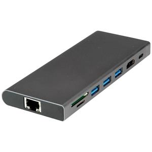 Value 12991138 USB-C dockingstation Geschikt voor merk: Universeel Geïntegreerde kaartlezer, USB-C Power Delivery