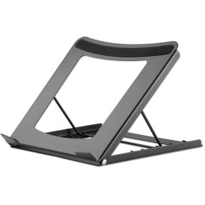 Manhattan Laptop and Tablet Stand, Adjustable (5 positions), Suitable for all tablets and laptops up to 15.6", Portable and Lightweight, Steel, Black, Lifetime Warranty - Notebook- / Tablet-St&aum