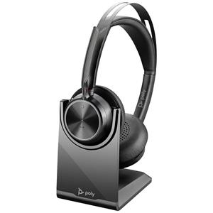 POLY Voyager Focus 2 UC On Ear Headset Bluetooth, kabelgebunden Stereo Schwarz Headset, inkl. Lade