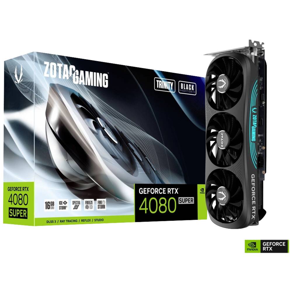 Zotac Grafikkarte Nvidia GeForce RTX 4080 Super GAMING Trinity Black Edition 16GB GDDR6X-RAM PCIe x1