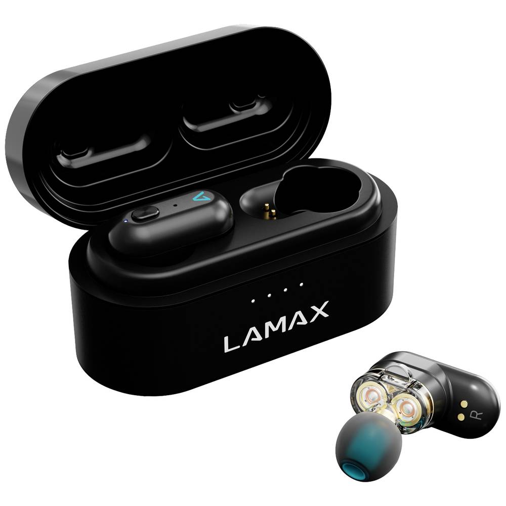 Lamax Duals1 In Ear Headset Bluetooth Stereo Schwarz Batterieladeanzeige, Headset, Ladecase, Lauts