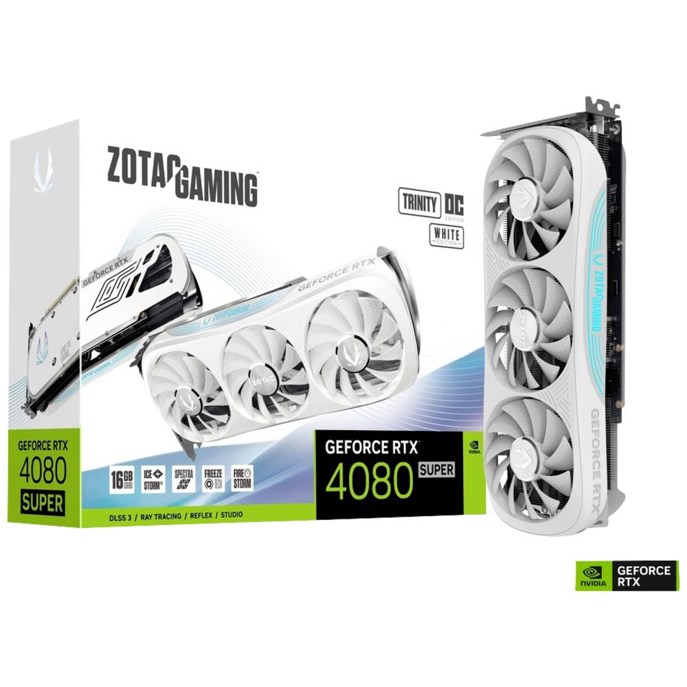 Zotac Videokaart Nvidia GeForce RTX 4080 Super GAMING Trinity OC White Edition 16 GB GDDR6X-RAM PCIe x16 DisplayPort, HDMI NVIDIA G-Sync