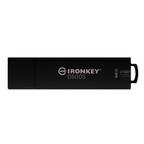 Kingston Technology IronKey D500S USB flash drive 64 GB USB Type-A 3.2 Gen 1 (3.1 Gen 1) Zwart