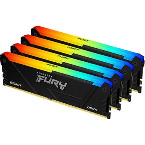 Kingston Technology FURY Beast RGB geheugenmodule 128 GB 4 x 32 GB DDR4 3200 MHz