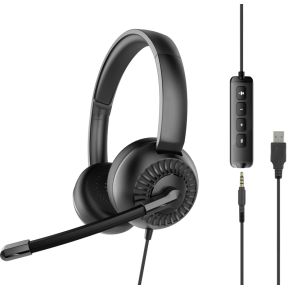 SpeedLink METIS On Ear headset Kabel Stereo Zwart Headset, Volumeregeling, Microfoon uitschakelbaar (mute)