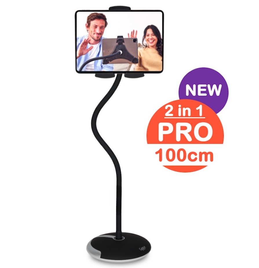 Develop-free Tablet houder + Telefoonhouder PRO (2 in 1) met voet & 100 cm hals