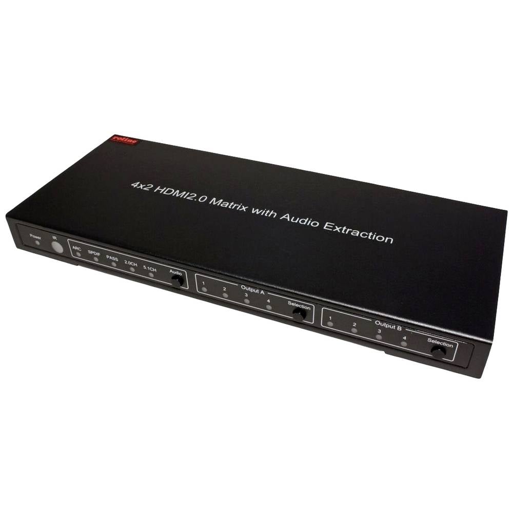 Roline 14013579 4x2 Port HDMI-Matrix-Switch HDMI Fernbedienung 3840 x 2160 Pixel