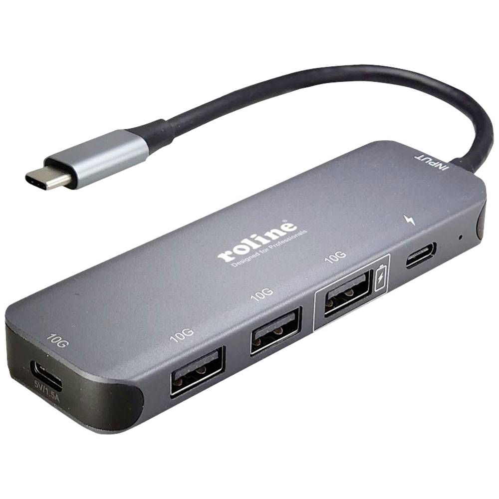 Roline 14025048 4 Port USB 3.2 Gen 2-Hub Grau