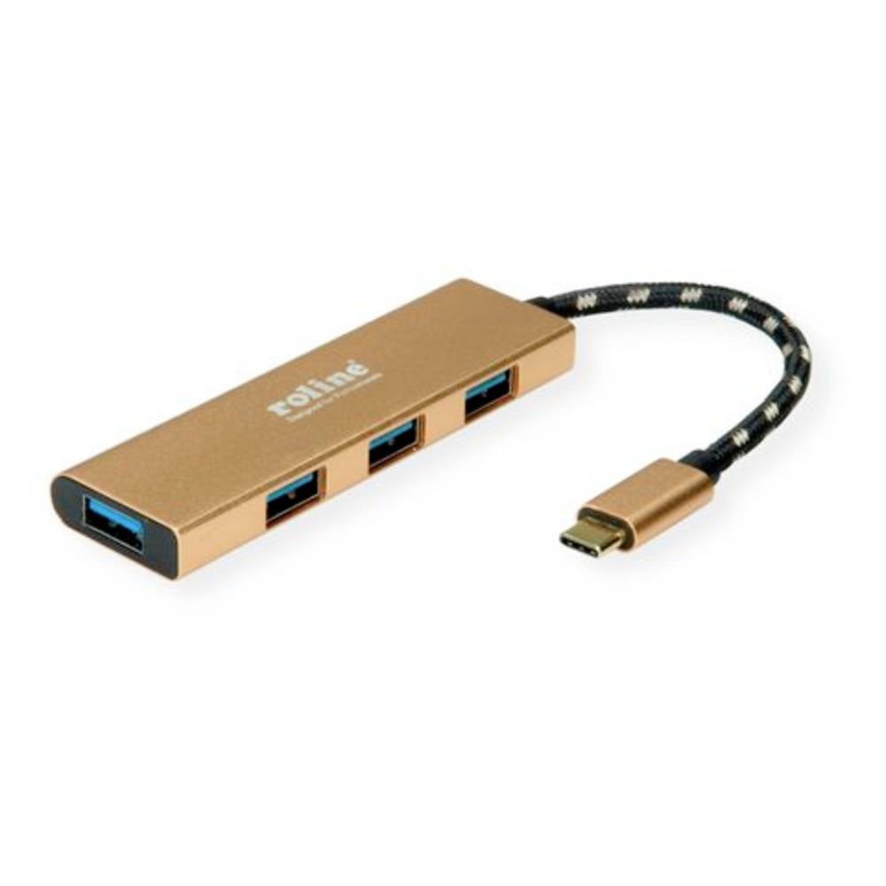 Roline USB 3.1 Gen 1-hub 4 poorten Goud (metallic)