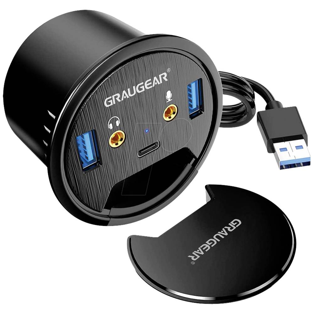 GrauGear G-THUB-AU-60 USB 3.0-hub 2 poorten Zwart