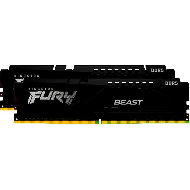 Kingston FURY Beast DDR5-6000 - 16GB - CL30 - Dual Channel (2 Stück) - AMD EXPO & Intel XMP - Schwarz