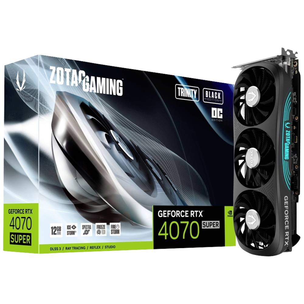 Zotac Grafikkarte Nvidia GeForce RTX 4070 Super GAMING Trinity OC 12GB GDDR6X-RAM PCIe x16 HDMI, D