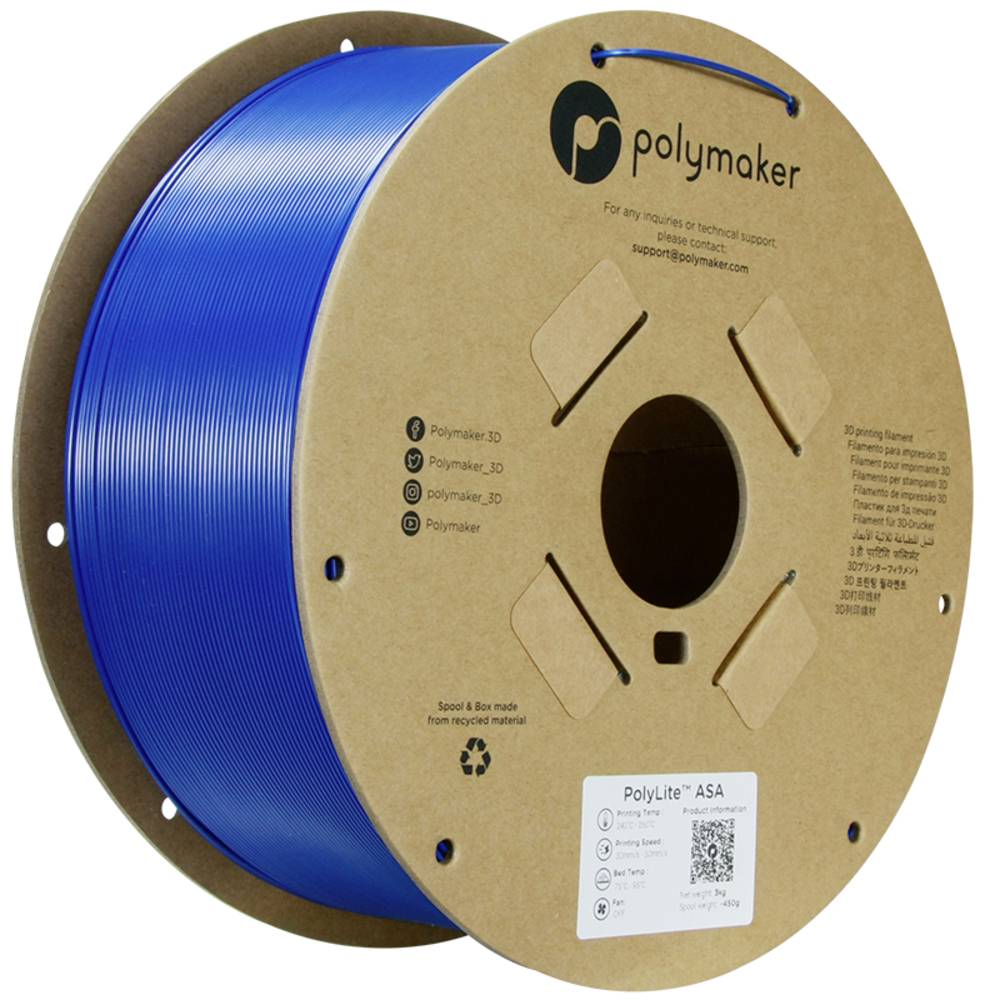Polymaker PF01033 Filament ASA UV-bestendig, Weerbestendig 1.75 mm 3 kg Blauw PolyLite™ 1 stuk(s)
