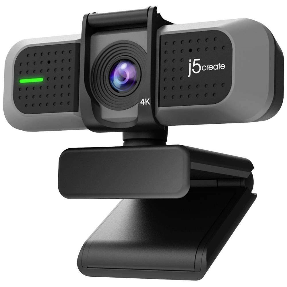 J5create JVU430-N 4K-webcam 3840 x 2160 Pixel Geïntegreerd afdekpaneel, Microfoon, Klemhouder, Standvoet