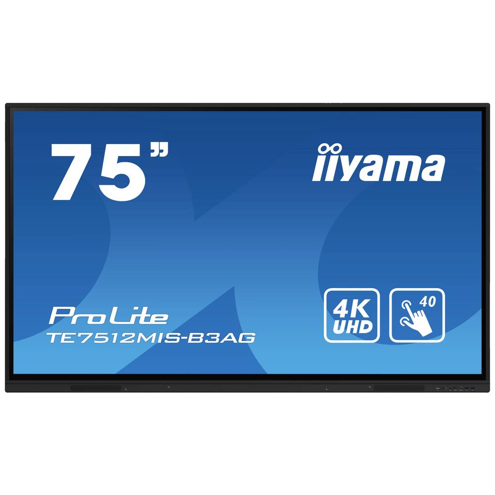 Iiyama ProLite TE7512MIS-B3AG Digital Signage display Energielabel: G (A - G) 189.3 cm 75 inch 3840 x 2160 Pixel 24/7