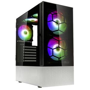 Kolink Observatory MX Glass ARGB Midi Tower Case - Black/White Midi-tower Behuizing, Gaming-behuizing, PC-behuizing Zwart/wit