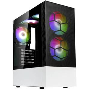 Kolink Observatory MX Mesh ARGB Midi Tower Case - Black/White Midi-tower Behuizing, Gaming-behuizing, PC-behuizing Zwart-wit