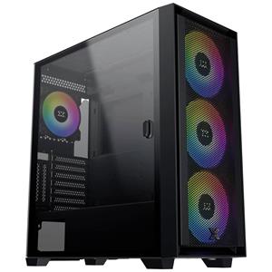 Xigmatek Anubis Pro 4FX Midi-tower PC-behuizing Zwart 4 voorgeïnstalleerde ventilators, Zijvenster