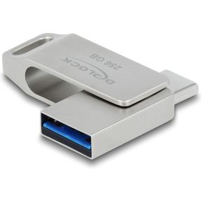 DeLock 54008 USB flash drive 256 GB USB Type-A / USB Type-C 3.0 Grijs