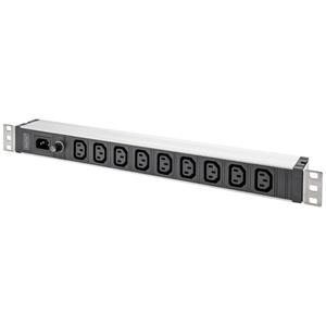 Digitus DN-95429 19 inch Stekkerdoos voor patchkast 1 HE Apparaatcontactdoos C13 10A Geschikt voor kastdiepte: vanaf 300 mm Aluminium, Aluminium (geëloxeerd),