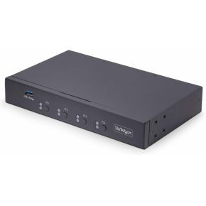 Startech .com 4-Port KM Switch met Mouse Roaming, USB Switch voor Toetsenbord/Muis, 3.5mm/USB Audio,