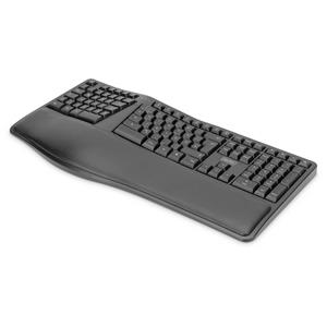 DIGITUS Ergonomische Tastatur, kabellos, schwarz