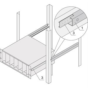 Schroff 24562455 19 inch Rails voor patchkast