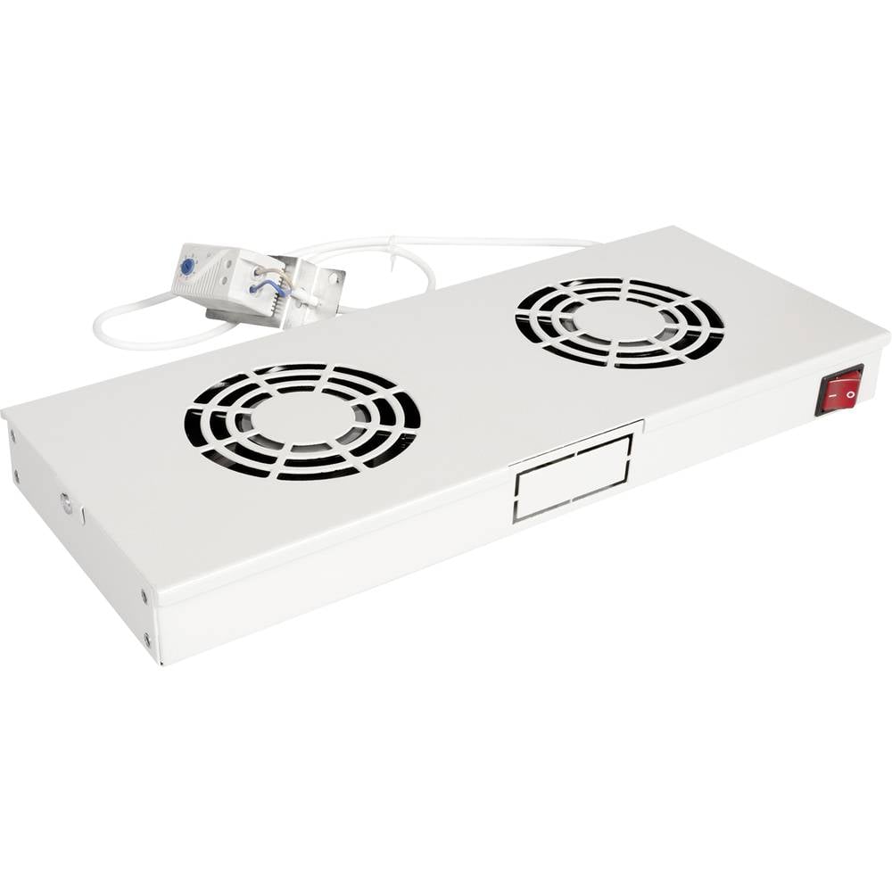 Roline 19-inch dakventilatorunit 2 ventilatoren , Thermostaat grijs