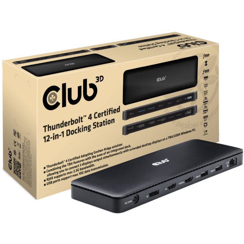 Club 3D Thunderbolt 4 12-in-1 Dock Dockingstation