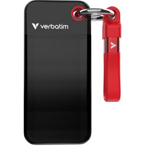 Verbatim Pocket SSD 1 TB USB Type-C 3.2 Gen 2 (3.1 Gen 2) Zwart, Rood