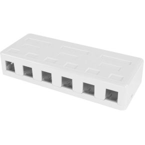 ACT Unloaded Surface keystone mount box voor 6 keystone jacks