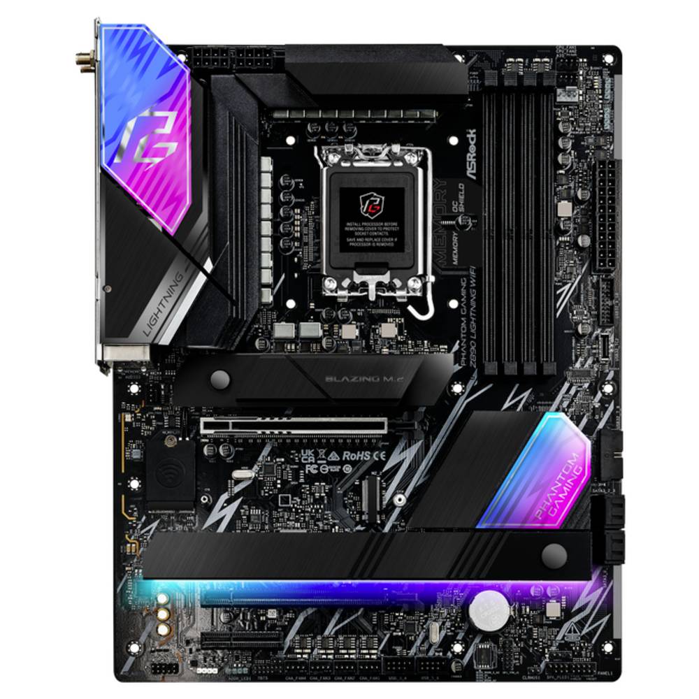 ASRock Phantom Gaming Z890 Lightning WiFi Moederbord Socket Intel 1851 Vormfactor ATX Moederbord chipset Intel Z890