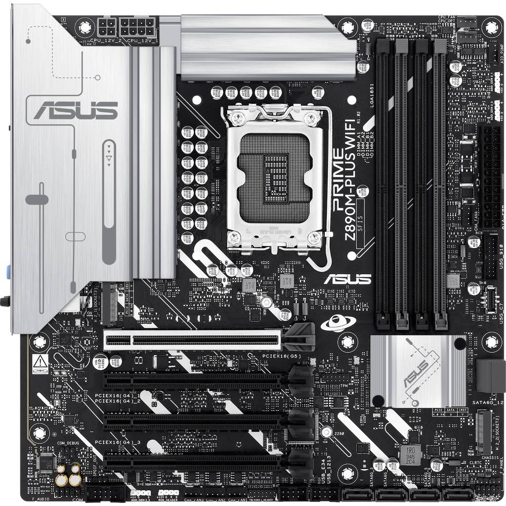 Asus PRIME Z890M-PLUS WIFI Moederbord Socket Intel 1851 Vormfactor Micro-ATX Moederbord chipset Intel Z890