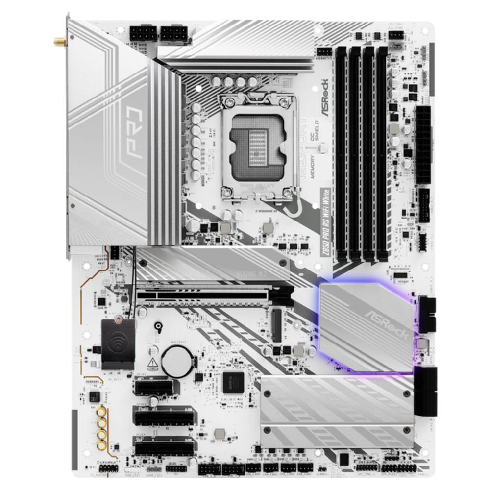 ASRock Z890 Pro RS WiFi White Moederbord Socket Intel 1851 Vormfactor ATX Moederbord chipset Intel Z890