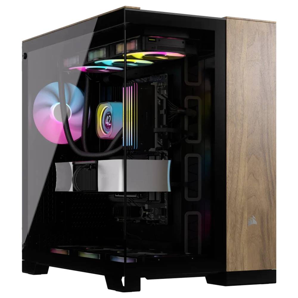 Corsair Geh Midi 6500X (Tempered Glass) Midi-tower PC-behuizing Zwart, Walnoot