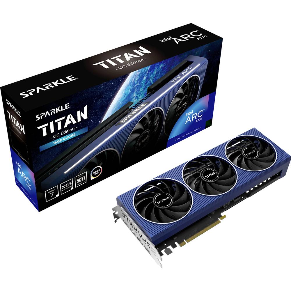 Sparkle Intel Arc™ A770 Videokaart TITAN OC 16 GB GDDR6-RAM PCIe x16 HDMI, DisplayPort RGB-verlichting , Overclocked