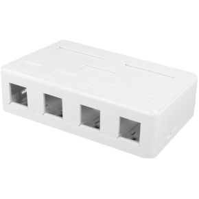 ACT Unloaded surface keystone mount box voor 4 keystone jacks